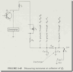 FIGURE 1-43  Measuring  resistance  at  collector  of  Q 1