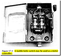 Figure 17 1 A fusible knife switch may be used as a motor controller.