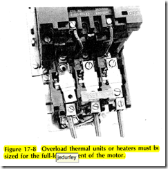 Figure 17 8 Overload thermal units or heaters must bE sized for the full load current of the motor.