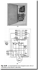 A) Autotransformer type of magnetic starter; (B) corresponding wiring diagram. (Allen Bradley)