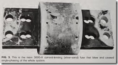 FIG. 3. This is the main 3000-A current-limiting (silver-sand) fuse that blew and caused