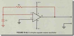 FIGURE 11-16 A simple square wave oscillator