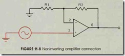 FIGURE 11-8 Noninverting amplifier connection