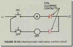FIGURE 15-9A Mechanically held relay control circuit