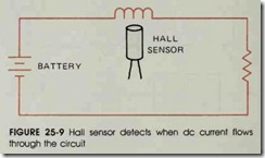 FIGURE 25-9 Hall sensor detects when de current flows through the circuit