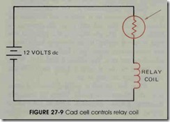 FIGURE 27-9 Cad cell controls relay coil