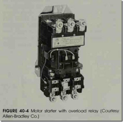 FIGURE  40-4  Motor starter w ith overload  relay  (Courtesy
