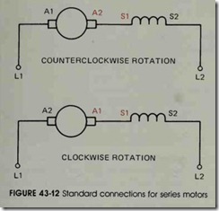 FIGURE 43-12 Standard connections for series motors