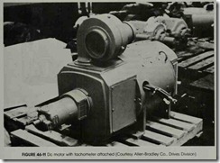 FIGURE 46-11 De motor with tachometer attached (Courtesy Allen-Bradley Co.. Drives Division)