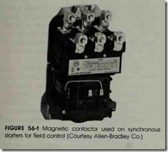 FIGURE  56-1  Magnetic  contactor   used  on  synchronous starters for field control (Courtesy Allen-Bradley  Co.)