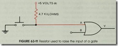 FIGURE 63-11 Resistor used to raise the input of a gate