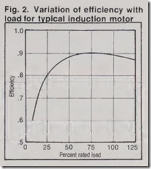 Fig. 2. Variation of efficiency with load for tleal induction motor