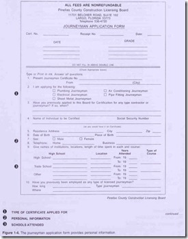 Figure 1-4. The journeyman application form provides personal information.
