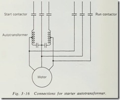Connections for starter autotransformer.