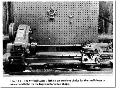 FIG. 18-8 The Myford Super 7 lathe is an excellent choice for the small shops or