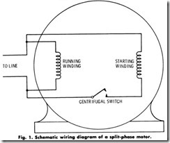 Fig. 1. Schematic wiring diagram of a split phase motor.