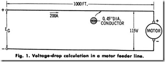 Fig. 1. Voltage-drop calculation in a motor feeder line