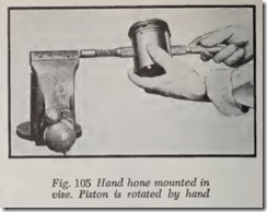 Fig. 105 Hand hone mounted in