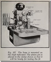 Fig. 107 The hone is mounted on