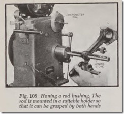 Fig. 108 Honing a rod bushing.