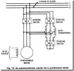 Fig. 12. An autotransformer starter for a synchronous motor.