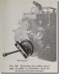 Fig. 138 Removing fan pulley. Same