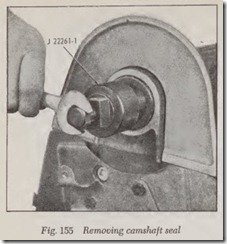 Fig. 155 Removing camshaft seal