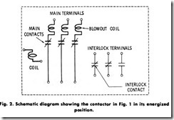 Fig. 2. Schematic diagram showing the contactor in Fig. 1 in its energized