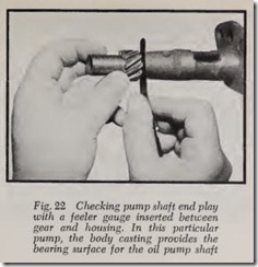 Fig. 22 Checking pump shaft end play