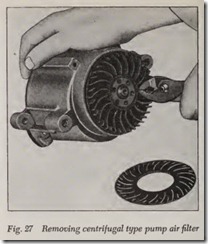 Fig. 27 Removing centrifugal type pump air filter