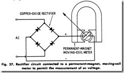 Fig. 27. Rectifier circuit connected to a permanent-magnet, moving-coil