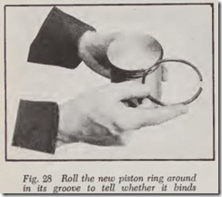 Fig. 28 Roll the new piston ring around