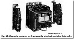 Fig. 30. Magnetic contactor with externally attached electrical interlocks.