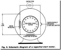 Fig. 4. Schematic diagram of a capacitor-start motor.