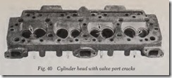 Fig. 40 Cylinder head with valve port cracks