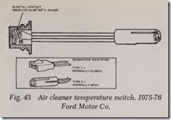 Fig. 43 Air cleaner temperature switch. 1975-76_thumb