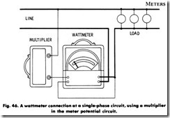 Fig. 46. A wattmeter connection at a single-phase circuit, using a multiplier_thumb