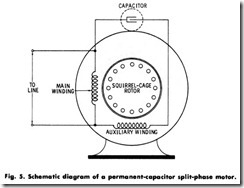 Fig. 5. Schematic diagram of a permanent-capacitor split-phase motor.