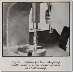 Fig. 57 Pressing fan hub onto pump