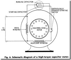 Fig. 6. Schematic diagram of a high-torque capacitor motor.