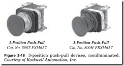 Figure 2-18 3-position push-pull devices, nonilluminated.