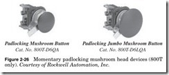 Figure 2-26 Momentary padlocking mushroom head devices (800T