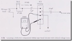 Locating a defective component within tape head circuits with critical voltage tests