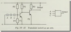 Transistor switch as an and.