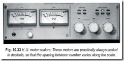 Fig. 10.33 V. U. meter scalers. These meters are practically always scaled  in decibels, so that the