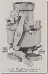 Fig. 133 Idle adjustment screws on a