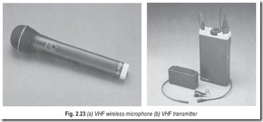 Fig. 2.23 (a) VHF wireless microphone (b) VHF transmitter