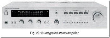 Fig. 20.19 Integrated stereo amplifier