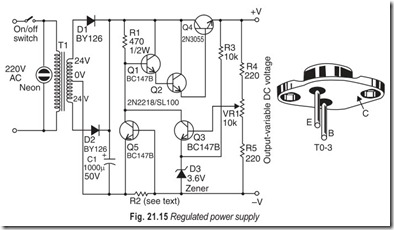 Fig. 21.15 Regulated power supply