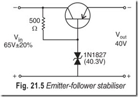 Fig. 21.5 Emitter-follower stabiliser
